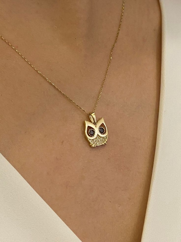 گردنبند جذاب طرح جغد طلا