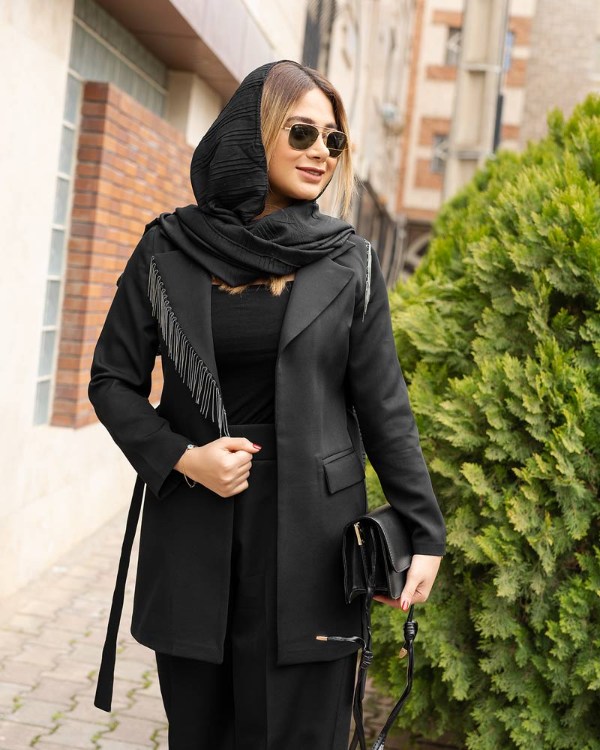 کت مازراتی زنانه مشکی رنگ مجلسی