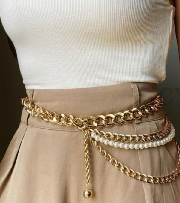 شلوار پارچه ای زنانه زنجیردار
